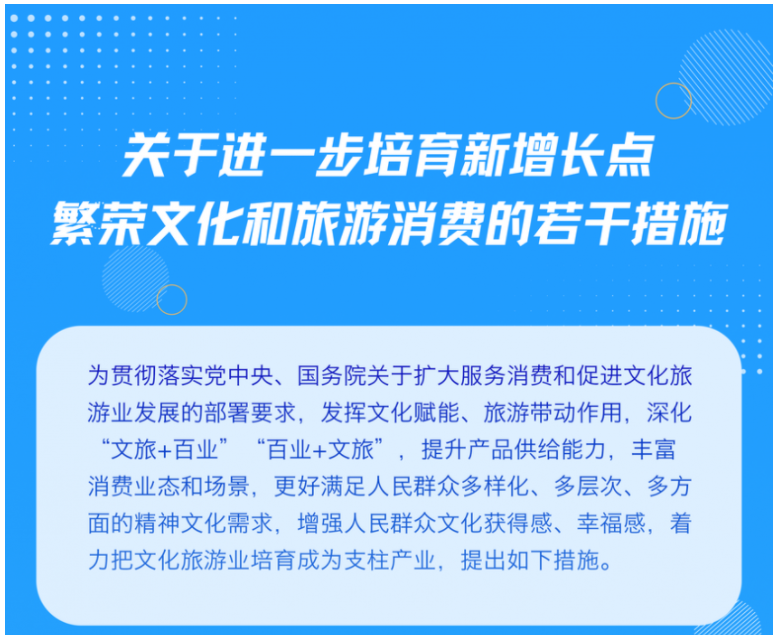 一图读懂《关于进一步培育新增长点繁荣文化和旅游消费的若干措施》